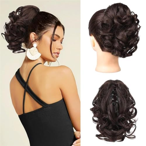Haarknoten, Flauschige Haarklammer for Damen for voluminösen Pferdeschwanz und Dutt. Vielseitiges und stylisches Haar-Accessoire für Damen(Dark brown) von NIUHUAHUI