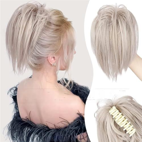 Haarknoten Hühnerstall Kugelkopf Perücke Greifclip Hot Girl Kopfschmuck Haarpaket Lazy Fluffy Dish Perücke Hai Clip Perücke Haarring Pferdeschwanz für Einclipsen für lockiges Haar(White) von NIUHUAHUI
