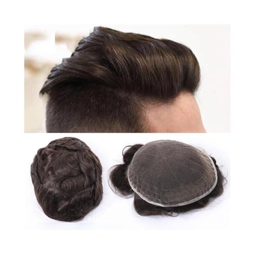 Herrenperücken, Herren-Perücke, Schweizer Spitze, mit gebleichtem Knoten vorne, Herren-Toupet, indisches Echthaar, prothetische männliche Perücken, volle Spitze, Basis-Haarteile,Graue Perücke(Dark Br Herrenperücken, Herren-Perücke, Schweizer Spitze, mit gebleichtem Knoten vorne, Herren-Toupet, indisches Echthaar, prothetische männliche Perücken, volle Spitze, Basis-Haarteile,Graue Perücke(Dark Br von NIUHUAHUI