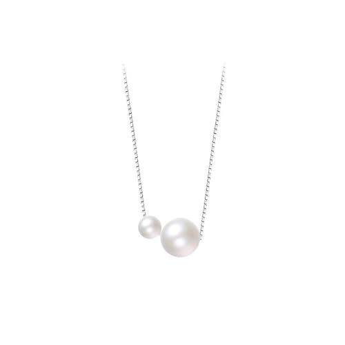 NIUHUAHUI Halskette, Elegante Perlenkette for Damen – einfache Schlüsselbeinkette mit Doppelperlen for den täglichen Gebrauch von NIUHUAHUI