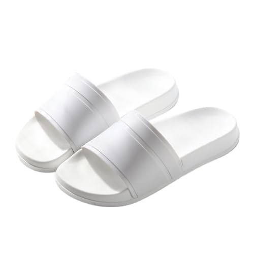NIUHUAHUI Hausschuhe, EVA-Badeschuhe for Paare – Weiche Hausschuhe for drinnen und draußen for Sie und Ihn für House Slides Duschsandalen(White,47 EU) von NIUHUAHUI