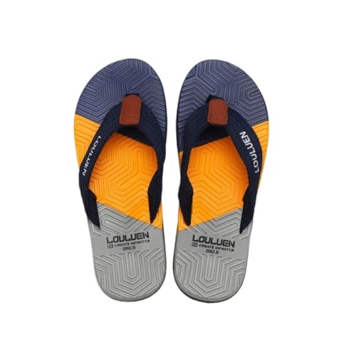 NIUHUAHUI Hausschuhe, Sommer-Flip-Flops for Herren – leichte Freizeitsandalen for draußen für House Slides Duschsandalen(Blue,45 EU) von NIUHUAHUI