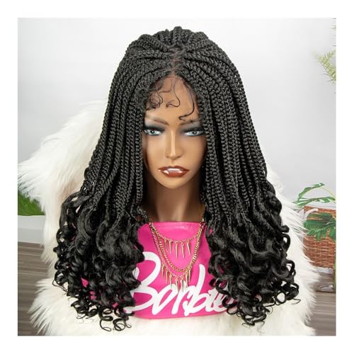Perücken für Frauen Stilvolle Explosions Spot 4 * 4 Lace Braids Perücke for trendige Kopfbedeckungsfans im Lockige Perücke(Black) von NIUHUAHUI