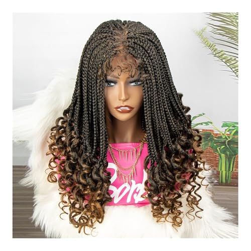 Perücken für Frauen Stilvolle Explosions Spot 4 * 4 Lace Braids Perücke for trendige Kopfbedeckungsfans im Lockige Perücke(Dark brown) von NIUHUAHUI
