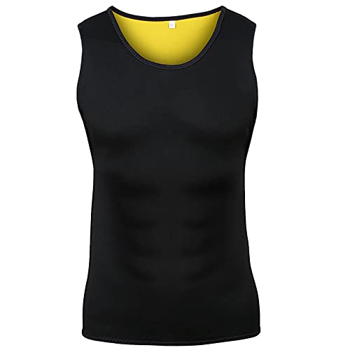 Herren Unterhemden Shapewear Workout Tank Tops Figurformend Funktionsshirt Body Shaper Bauch Weg Shirt Abnehmen Feinripp Unterhemd Weste (Color : Noir, Size : 3XL) von NIULI
