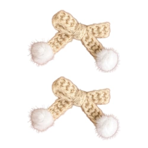 Braune Haarspangen mit Schleife for Frauen mit Pony und seitlichen Clips(Beige) von NIULIniuli