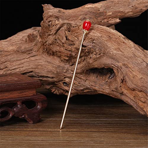 Chinesischer Stil Haarnadel Retro mit Stein Haarnadel Damen Accessoires Kleid 5 Haarstäbchen(Silver) von NIULIniuli