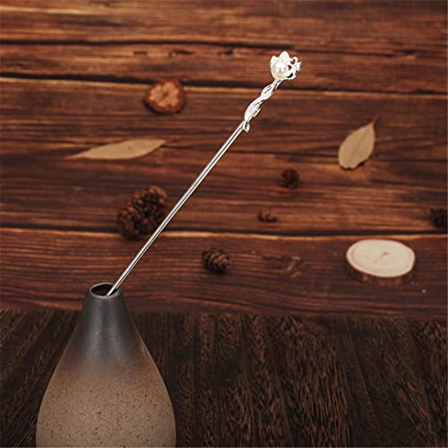 Chinesischer Stil Quaste Metall Essstäbchen Haarnadel Perlen Haarnadel Hochzeitskleid A(Silver) von NIULIniuli