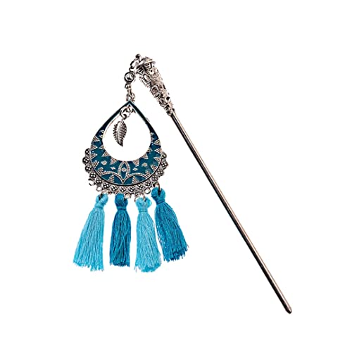 Damen Vintage Fransen Haarschmuck Boho Haarnadel Sommer Ethno Feder Chinoiserie Haarspange Stil 7(Style 9) von NIULIniuli