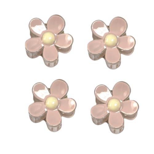 Haarspangen, 4 Haarnadeln mit fünf Blütenblättern for Frauen, Blumen-Haarnadeln, Temperament-Clips, Pony for Stirn und gebrochenes Haar(Pink flowers) von NIULIniuli