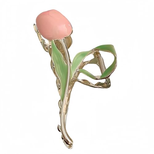 Haarspangen, Blumen-Haarklammer, Clip for den Hinterkopf, Hai-Clip for Frauen, großer Haarschmuck aus Metall(Pink) von NIULIniuli