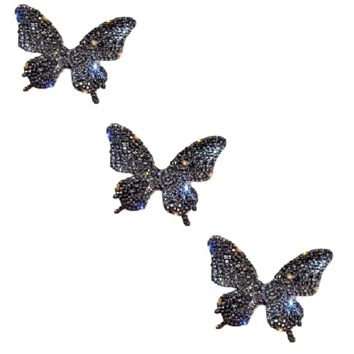 Haarspangen, großer Schmetterling, Diamant-Haarnadel for Frauen, seitlicher Clip mit Pony, Haar-Accessoires auf der Rückseite des Kopfes, Kopfbedeckung mit oberem Clip(Gray) von NIULIniuli