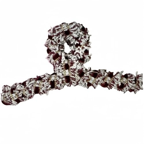 Haarspangen, handgefertigt, gewebte Flanell-Haarnadel for Damen, Haarschmuck mit Hai-Clip auf der Rückseite des Kopfes(Brown) von NIULIniuli