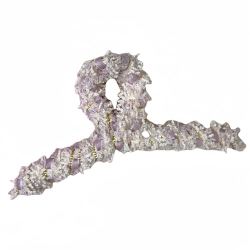 Haarspangen, handgefertigt, gewebte Flanell-Haarnadel for Damen, Haarschmuck mit Hai-Clip auf der Rückseite des Kopfes(Purple) von NIULIniuli