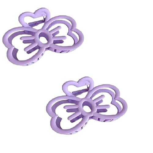 Haarspangen Haarnadeln mit Schleife aus Kunststoffharz for Damen, Haarschmuck for Damen, Rosa, Weiß und Schwarz, 2 Stück(Purple) von NIULIniuli