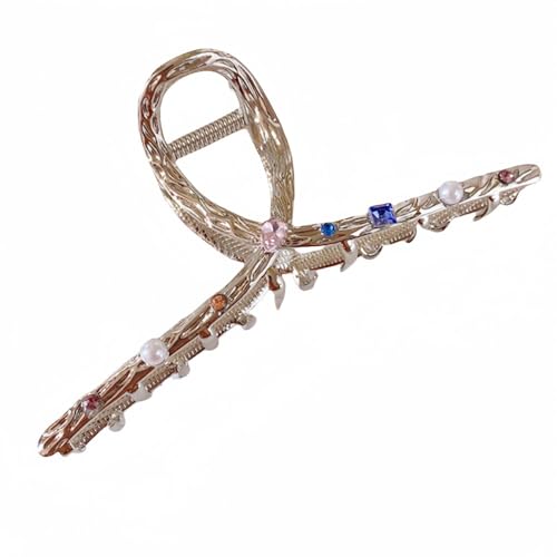 Haarspangen Metall Strass Haarnadel for Frauen Hai Clip for Haarnadel for Hinterkopf(Thick Stripes) von NIULIniuli