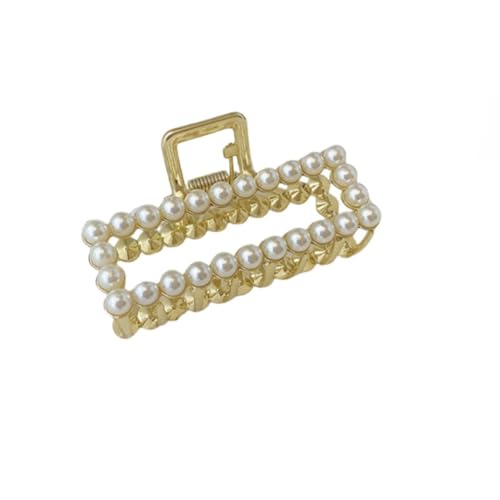 Haarspangen aus Metall mit Perlen for Frauen, Kopfverzierung, Haarnadel, seitlicher Clip am Hinterkopf(Square) von NIULIniuli