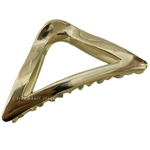 Haarspangen for Damen, Haarschmuck, Haarnadel, Acryl-Clip, großes hohles Dreieck(Gold) von NIULIniuli