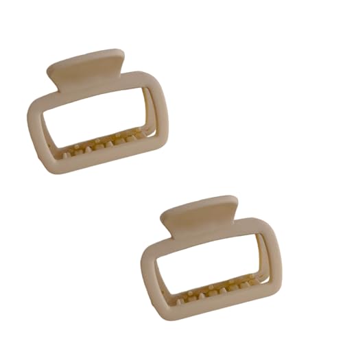 Metal Claw Clips,Pearl HairClips,Clips Large Plush Haarspangen, 2 Stück, kleine quadratische Klammer for Frauen, Erwachsene, Hinterkopf-Haarschmuck mit halb gebundener Haarnadel(Light brown) von NIULIniuli