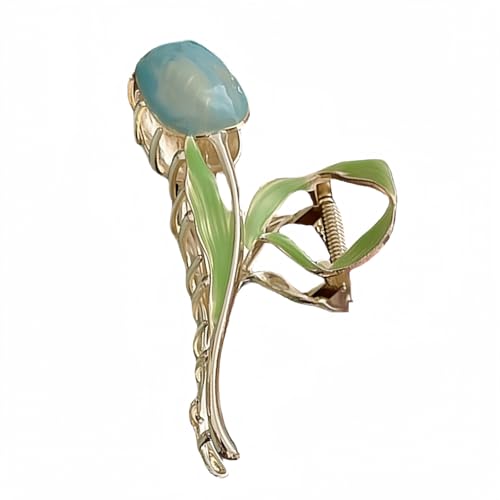 Metal Claw Clips,Pearl HairClips,Clips Large Plush Haarspangen, Blumen-Haarklammer, Clip for den Hinterkopf, Hai-Clip for Frauen, großer Haarschmuck aus Metall(Blue) von NIULIniuli
