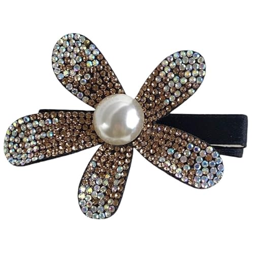Metal Claw Clips,Pearl HairClips,Clips Large Plush Haarspangen, Blumen-Haarnadel mit Strasssteinen und Perlen for Frauen, Fransen-Clip for die Stirn, Entenschnabel-Clip for gebrochenes Haar, Clip-Grif von NIULIniuli
