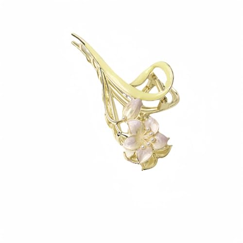 Metal Claw Clips,Pearl HairClips,Clips Large Plush Haarspangen, Lilien-Blumen-Haarspange, große Haarspange for Frauen, Hinterkopf, Hai-Clip, Kopfschmuck for Frauen(Purple) von NIULIniuli