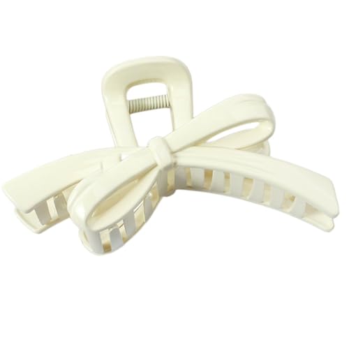 Metal Claw Clips,Pearl HairClips,Clips Large Plush Haarspangen, große Schleife, Haarspange for Frauen, mit Hai-Haarspange for Dutt auf der Rückseite des Kopfes(White-coloured) von NIULIniuli