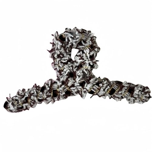 Metal Claw Clips,Pearl HairClips,Clips Large Plush Haarspangen, handgefertigt, gewebte Flanell-Haarnadel for Damen, Haarschmuck mit Hai-Clip auf der Rückseite des Kopfes(Burgundy) von NIULIniuli