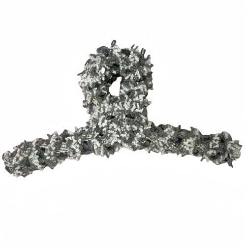 Metal Claw Clips,Pearl HairClips,Clips Large Plush Haarspangen, handgefertigt, gewebte Flanell-Haarnadel for Damen, Haarschmuck mit Hai-Clip auf der Rückseite des Kopfes(Gray) von NIULIniuli