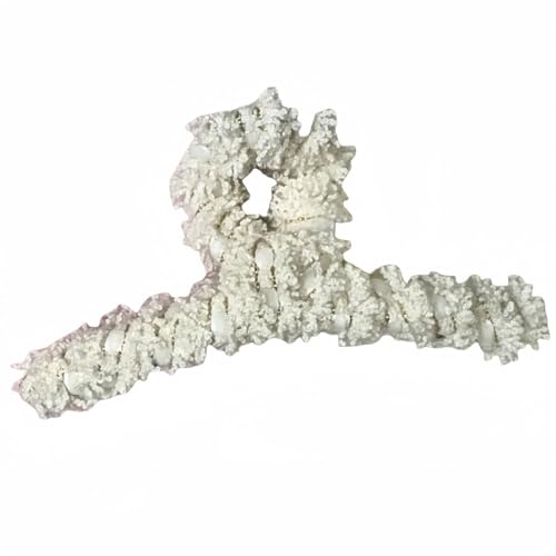 Metal Claw Clips,Pearl HairClips,Clips Large Plush Haarspangen, handgefertigt, gewebte Flanell-Haarnadel for Damen, Haarschmuck mit Hai-Clip auf der Rückseite des Kopfes(White Gold) von NIULIniuli