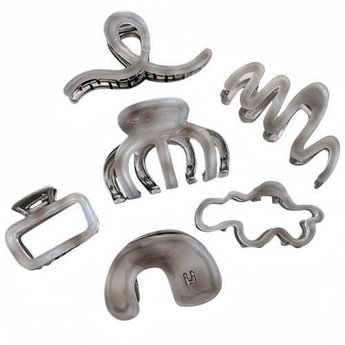 Metal Claw Clips,Pearl HairClips,Clips Large Plush Haarspangen, unregelmäßige handgefertigte Haarnadel for Frauen, Haar-Hinterkopf-Kopfbedeckung mit Haarnadeln mit Hai-Clip(6 pieces) von NIULIniuli