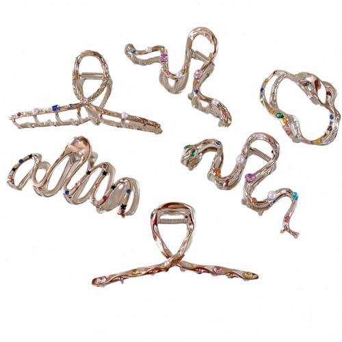 Metal Claw Clips,Pearl HairClips,Clips Large Plush Haarspangen Metall Strass Haarnadel for Frauen Hai Clip for Haarnadel for Hinterkopf(Mix) von NIULIniuli
