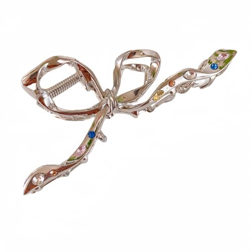 Metal Claw Clips,Pearl HairClips,Clips Large Plush Haarspangen Metall Strass Haarnadel for Frauen Hai Clip for Haarnadel for Hinterkopf(Ribbon Bow) von NIULIniuli