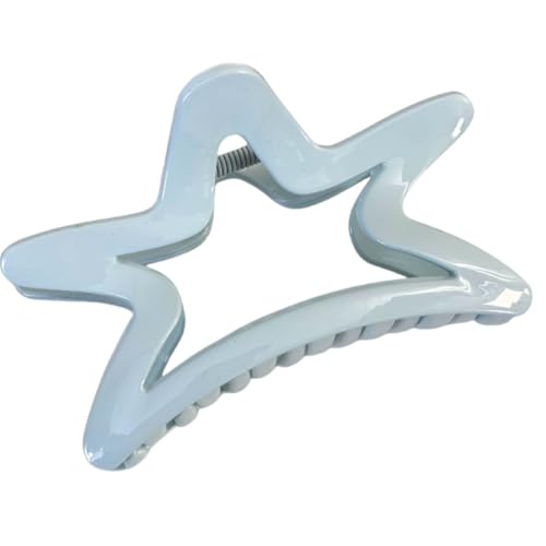 Metal Claw Clips,Pearl HairClips,Clips Large Plush Haarspangen Stern Haarspange Blaue Schleife Haarspange Mädchen Hai Clip Haarschmuck auf der Rückseite des Kopfes(Stars painted blue) von NIULIniuli