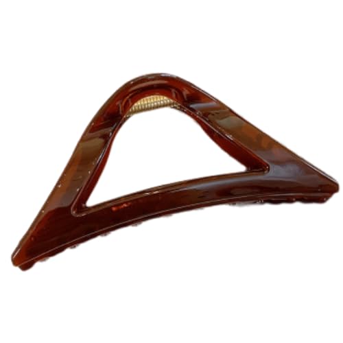 Metal Claw Clips,Pearl HairClips,Clips Large Plush Haarspangen for Damen, Haarschmuck, Haarnadel, Acryl-Clip, großes hohles Dreieck(Brown) von NIULIniuli