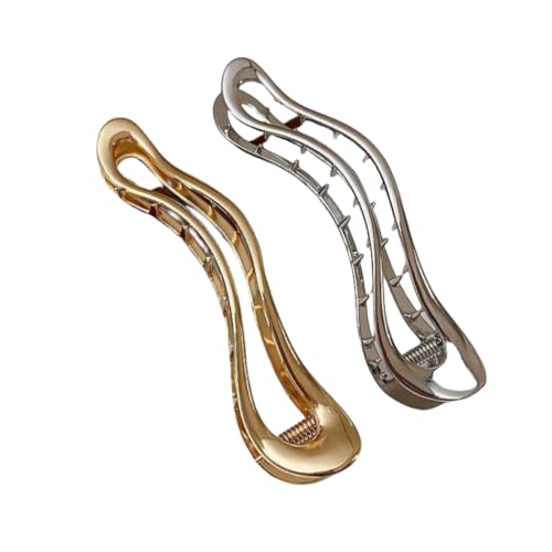 Metal Claw Clips,Pearl HairClips,Clips Large Plush Silberne Metall-Haarspangen for Frauen, große Haarspange for den Hals(Mix) von NIULIniuli