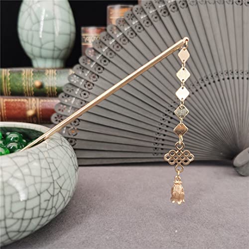 Nachahmung Perle Metall Haar Stick Chinesische Traditionelle Lange Fransen Haarnadel Pin Hochzeit Frisur 2(New 2) von NIULIniuli