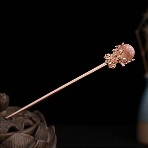 Weibliche Haarnadel Essstäbchen Chinesischen Stil Haarnadel Handgefertigte Kleid Accessoires Braut Hochzeit Schmuck F(Golden Light Purple) von NIULIniuli