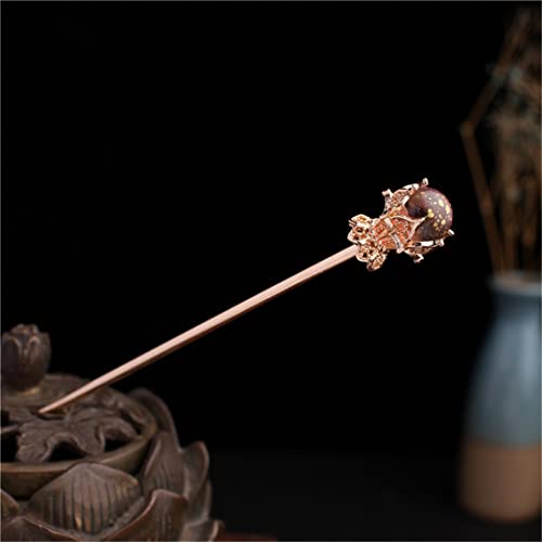 Weibliche Haarnadel Essstäbchen Chinesischen Stil Haarnadel Handgefertigte Kleid Accessoires Braut Hochzeit Schmuck F(Golden Red Blue) von NIULIniuli