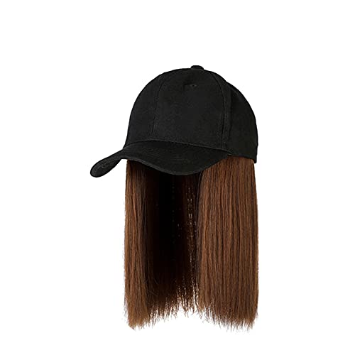 Stylische Caps Haare Perücke Mütze mit Haaren befestigt lange Verstellbare Haare glatte Haare Cap Beige Herren von NIUREDLTD