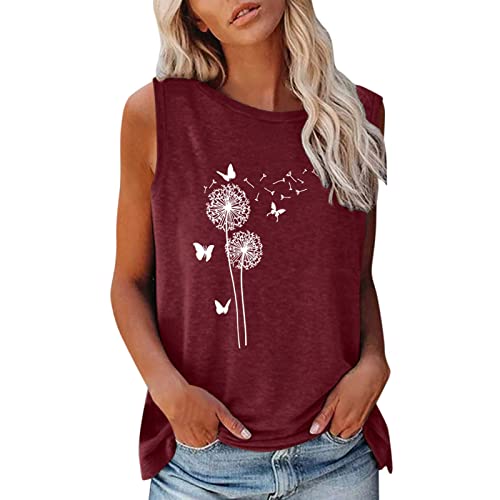 Top Damen Sommer Ärmelloses Tanktops Frauen Sport Locker Sommertop Schwarze Rundhals Tank Top Damentop Lässige Leicht Baumwolle Teenager Mädchen Oberteile Trägershirt Blusentop Tshirt A von NIUREDLTD