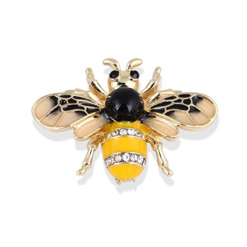 Biene Brosche Kristall Insekt Honig Biene Brosche Anstecknadel Cute Yellow Bee Safety Pin Metall Kleidung Pin Emaille DIY Handwerk Dekoration Zubehör für Hochzeit Kleid Kleidung Tasche Brosche Schmuck von NIUSHANG