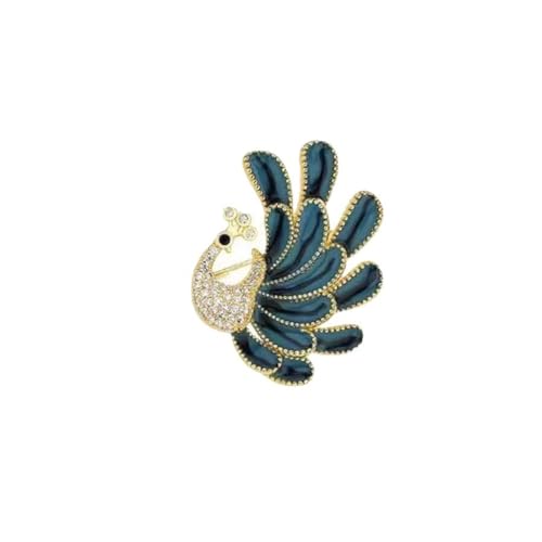 Blau gemalt Pfau Brosche Elegante Tier Brosche Vielseitige Anzug Brosche Strass Pfau Brosche Pin Hochzeit Brautschal Dekor Geschenk von NIUSHANG