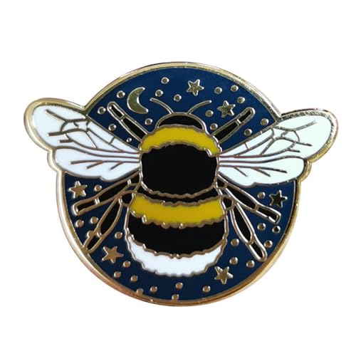 Hummel Brosche Anstecknadel Stern und Mond Brosche Künstler Glänzend Schmuck Kunst Stern Biene Brosche Tropfen Ölgemalt Emaille Pin für Hut Jacke Canvas Tasche Dekor Student Freunde Graduierung Souven von NIUSHANG