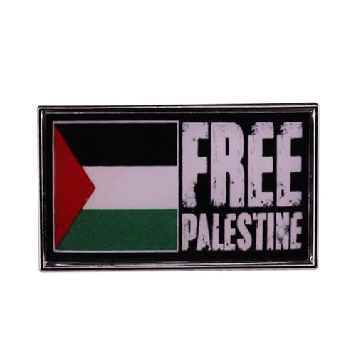Kostenlose Palästina Brosche Nationale Emaille Flagge Abzeichen Armband Gerechtigkeit Worte Anstecknadel Metalllegierung Abzeichen Kleidung Zubehör Patriotische Button Abzeichen Frauen Männer Geschenk von NIUSHANG