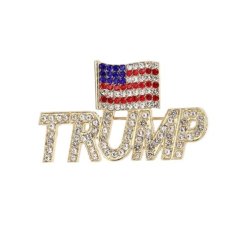 Kristall Trump Brosche mit der USA Flagge Wort Brosche Pin US Presidential Election Support Revers Pin Trump Fans Geschenk Kristall Trump Brosche mit der USA Flagge Wort Brosche Pin US Presidential Election Support Revers Pin Trump Fans Geschenk von NIUSHANG