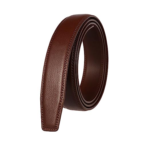 NIUXICH 3,0cm Breite Herren-/Damen-Ledergürtel ohne Schnallen, Business-Gürtel für Herren, ohne automatischen Schnallenkopf, 110cm von NIUXICH