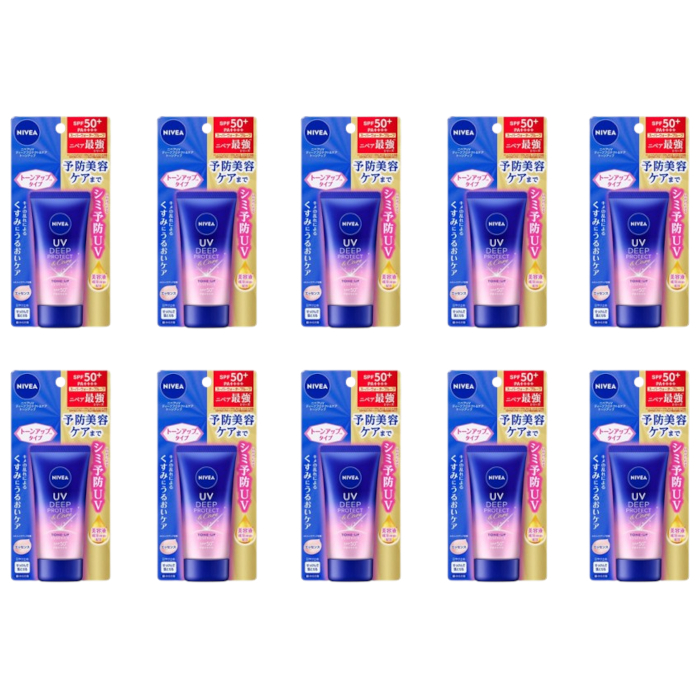 NIVEA Japan - UV Deep Protect & Care Tone Up Essence SPF50+ PA++++ - 50g (10ea) Set von NIVEA Japan