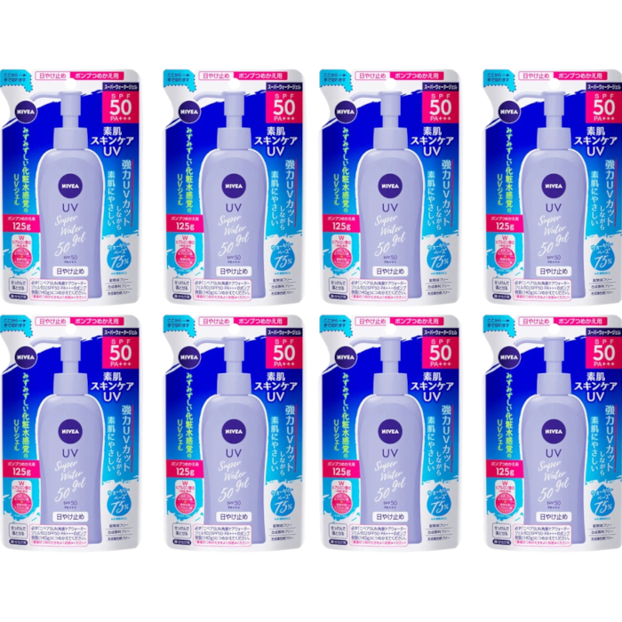 NIVEA Japan - UV Super Water Gel SPF50 PA+++ Refill - 125g (8ea) Set von NIVEA Japan
