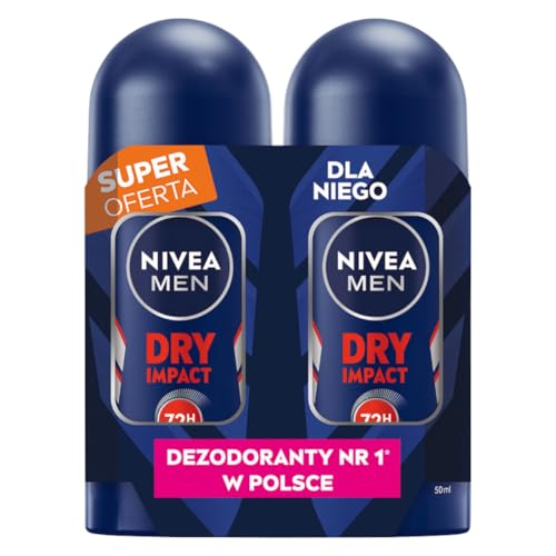 NIVEA MEN Black&White Dry Impact Antitranspirant in Kugel, 2x50ml von NIVEA MEN